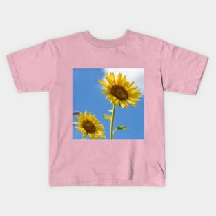 Sunflower and blue sky Kids T-Shirt